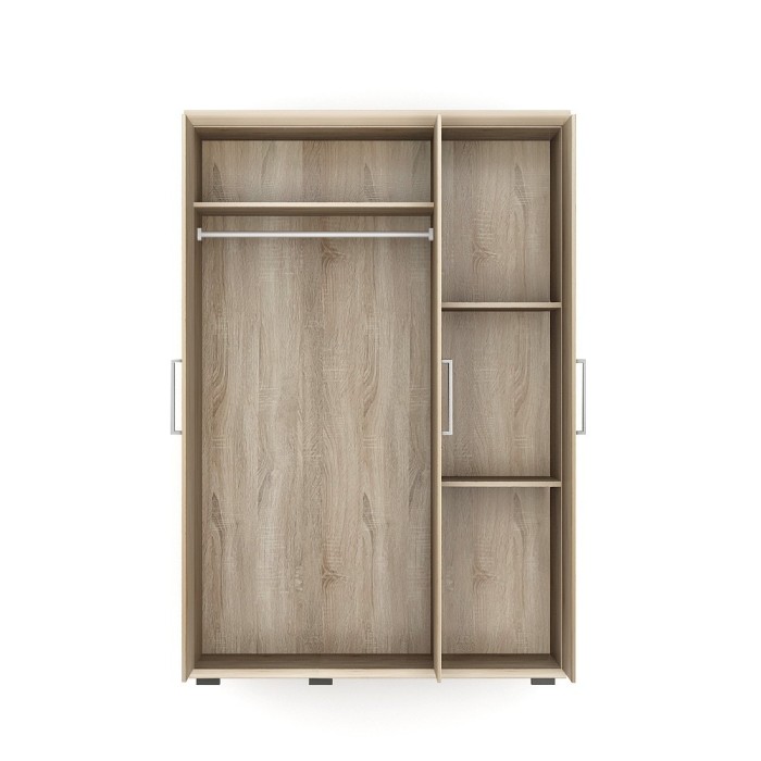 Armoire, garde-robe, collection TOM, 3 portes 120 cm, penderie intégrée chêne sonoma