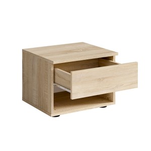 Chevets, collection NOFI. Lot de deux tables de nuit coloris chêne sonoma