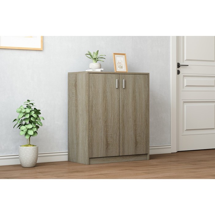 Commode TOLLY 2 portes, 85 cm coloris chêne sonoma