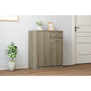 Commode  TOLLY 2 portes, 2 tiroirs, 85cm coloris chêne sonoma