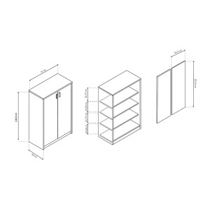 Commode TOLLY 2 portes, 110 cm coloris chêne sonoma