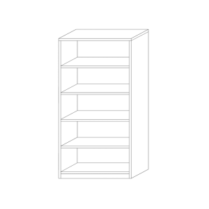 Bibliothèque design 4 étagères, coloris chêne gris collection SPACI