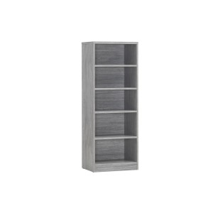 Bibliothèque design 4 étagères, coloris chêne gris collection SPACI