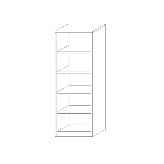 Bibliothèque design 4 étagères, coloris blanc collection SPACI