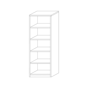 Bibliothèque design 4 étagères, coloris blanc collection SPACI