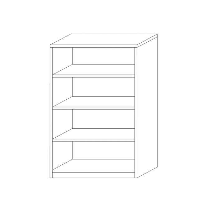 Bibliothèque design 3 étagères, coloris chêne gris collection SPACI