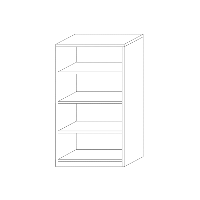 Bibliothèque design 3 étagères, coloris blanc collection SPACI