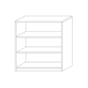 Bibliothèque design 2 étagères, coloris chêne gris collection SPACI