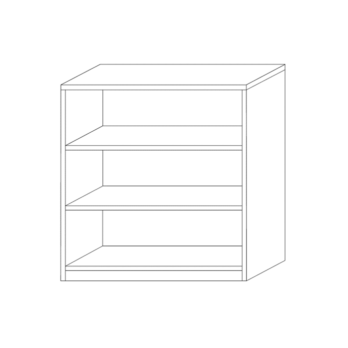 Bibliothèque design 2 étagères, coloris blanc collection SPACI