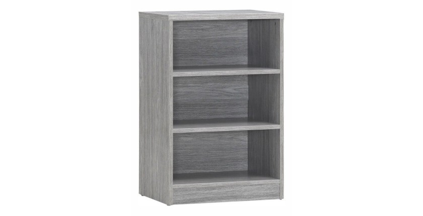 Bibliothèque design 2 étagères, coloris chêne gris collection SPACI