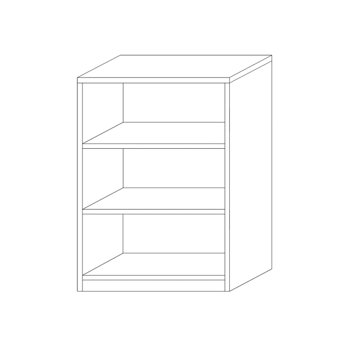 Bibliothèque design 2 étagères, coloris blanc collection SPACI