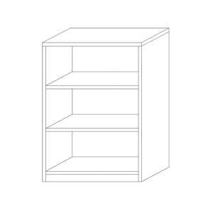 Bibliothèque design 2 étagères, coloris blanc collection SPACI