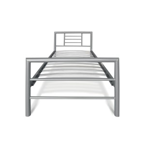 Lit en métal simple ECHO, 90x200 cm, gris brillant sommier inclus