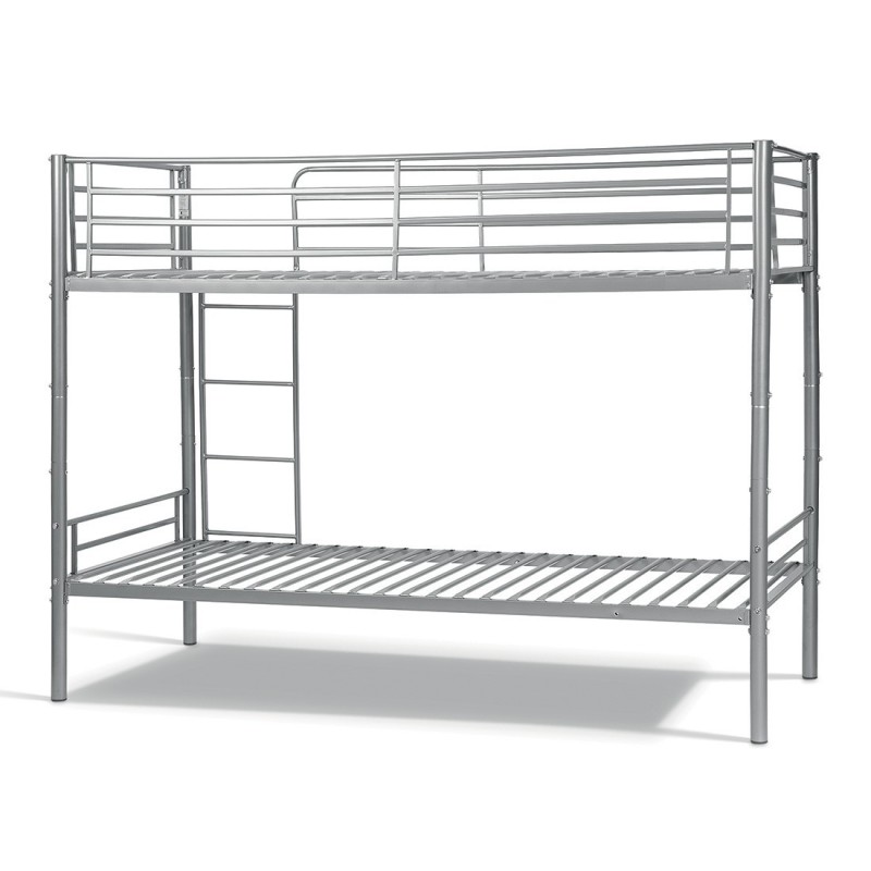 Lit en métal superposé 90x200 cm SAMMY, coloris gris