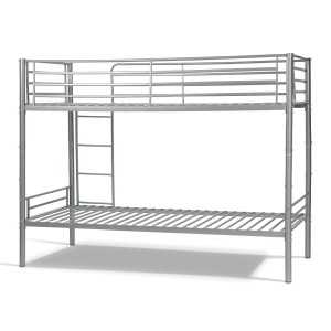 Lit en métal superposé 90x200 cm SAMMY, coloris gris