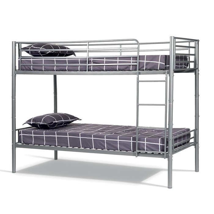 Lit en métal superposé 90x200 cm SAMMY, coloris gris