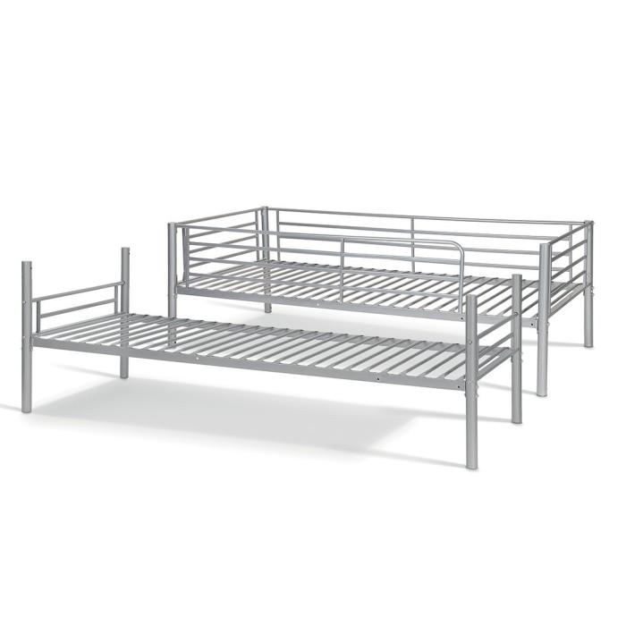 Lit en métal superposé 90x200 cm SAMMY, coloris gris