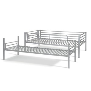 Lit en métal superposé 90x200 cm SAMMY, coloris gris