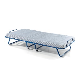 Lit pliant à roulettes en métal 80x190cm NAZARE, sommier et matelas inclus