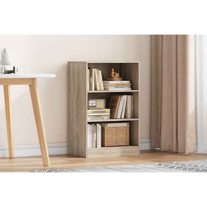 Petite bibliothèque design 2 étagères, coloris chêne clair collection TOLLY