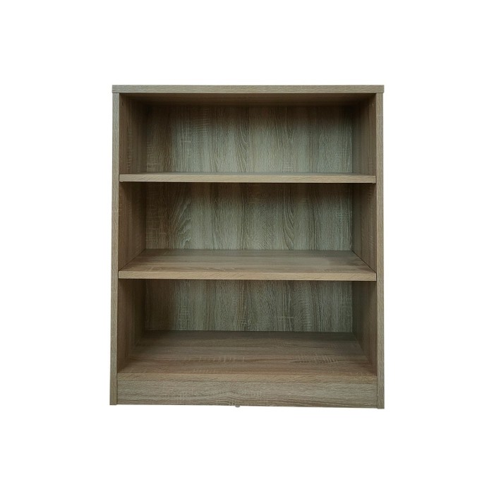 Bibliothèque large design 2 étagères, coloris chêne clair collection TOLLY