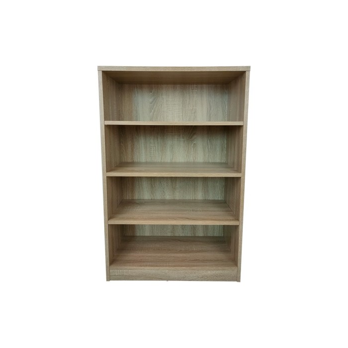 Bibliothèque large design 3 étagères, coloris chêne clair collection TOLLY