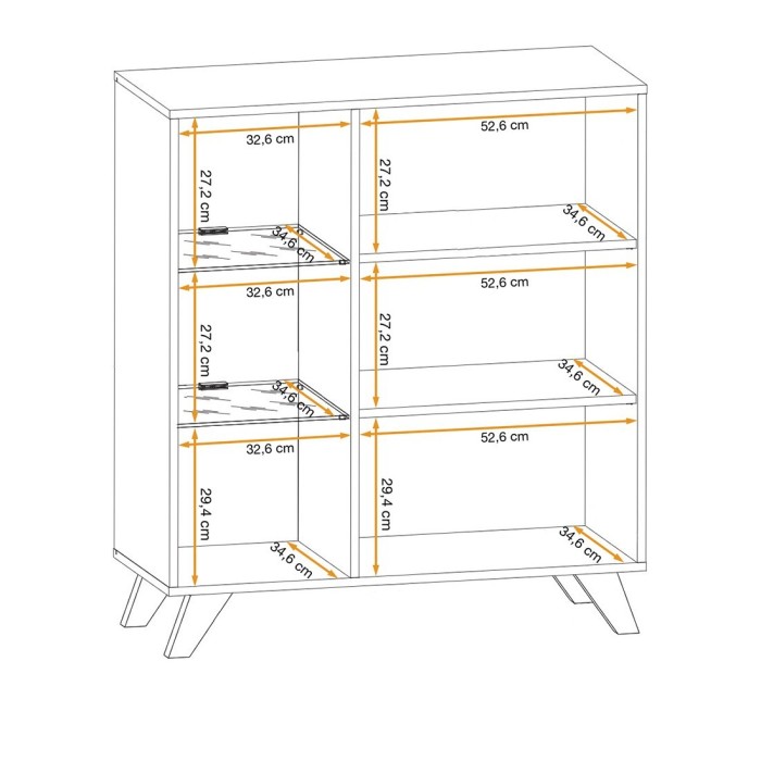Ensemble de 4 meubles de salon collection NIELSEN. Coloris chêne et noir.