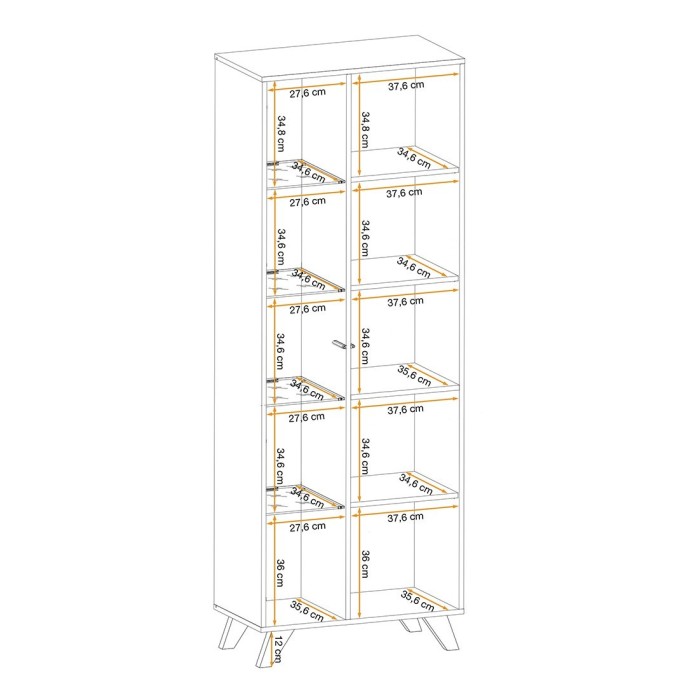 Ensemble de 4 meubles de salon avec cheminée décorative collection NIELSEN. Coloris chêne et noir.