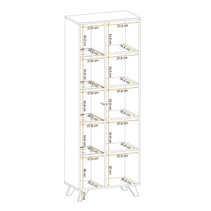 Ensemble de 4 meubles de salon avec cheminée décorative collection NIELSEN. Coloris chêne et noir.