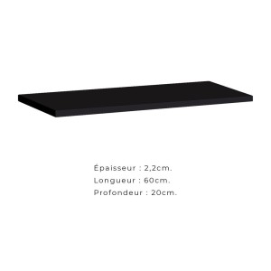Étagère murale 60cm collection SWITCH. Coloris noir.
