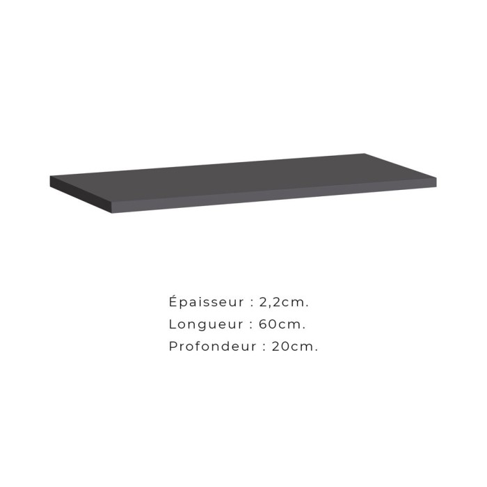 Étagère murale 60cm collection SWITCH. Coloris gris.