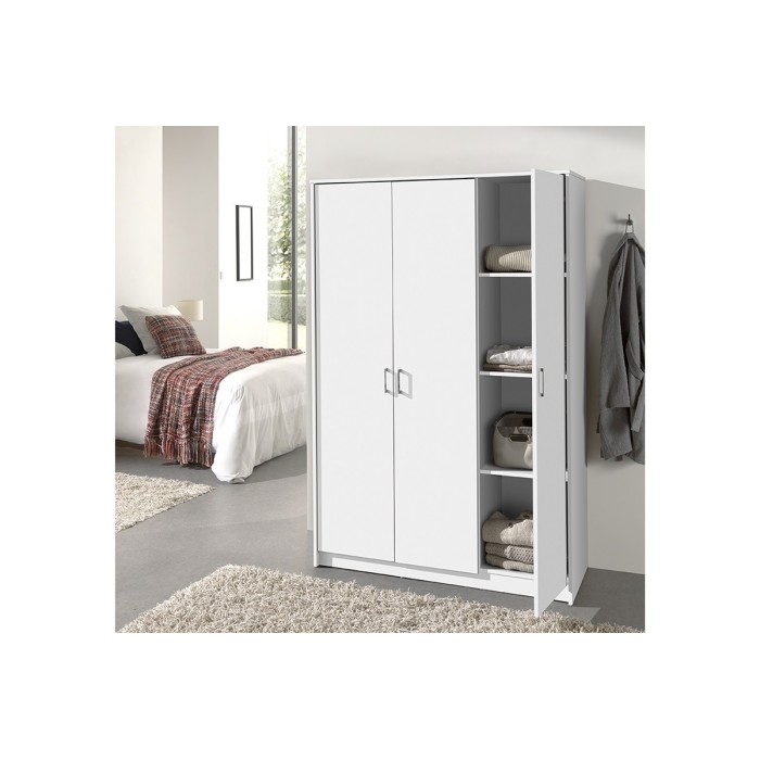 Garde Robe REY, armoire 3 portes idéal pour votre entrée, votre buanderie ou votre sdb