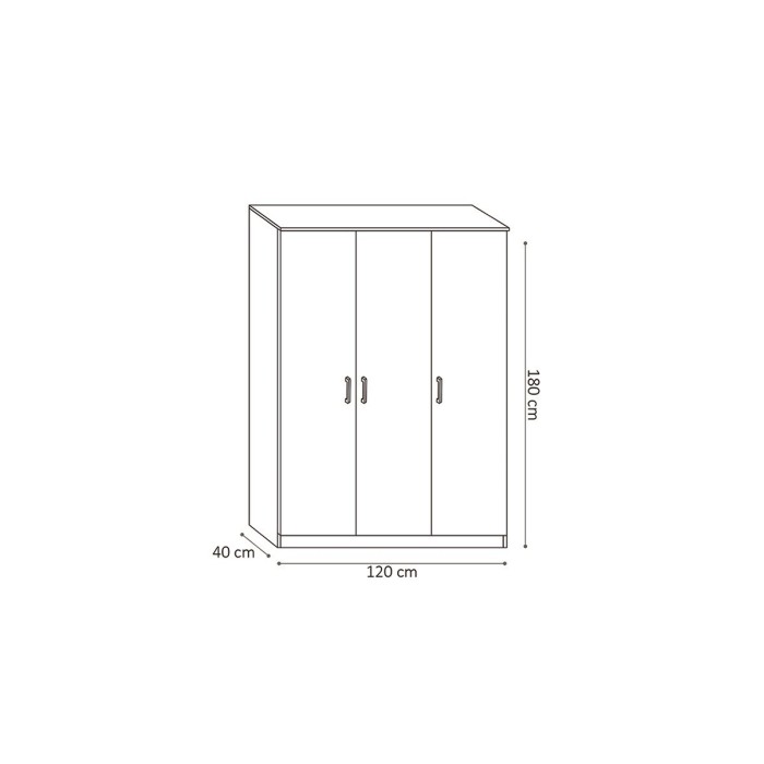 Garde Robe REY, armoire 3 portes idéal pour votre entrée, votre buanderie ou votre sdb