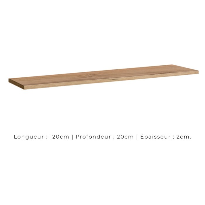 Étagère murale 120cm collection SWITCH. Coloris chêne wotan.