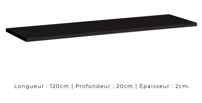 Étagère murale 120cm collection SWITCH. Coloris noir.