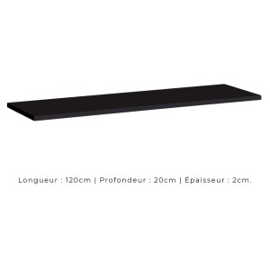Étagère murale 120cm collection SWITCH. Coloris noir.