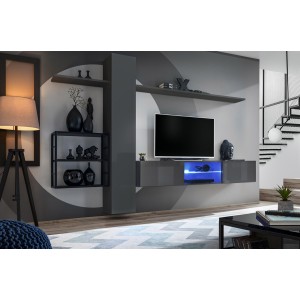 Étagère murale 120cm collection SWITCH. Coloris gris.