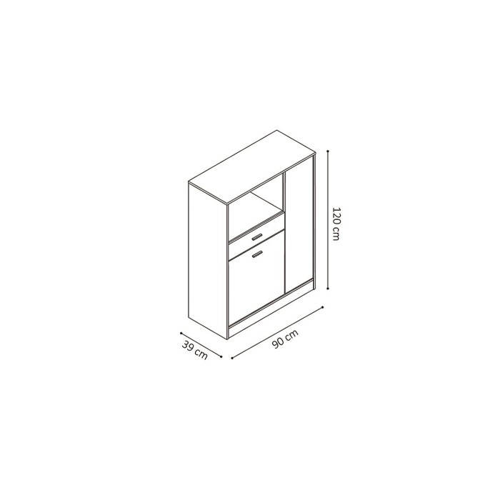 Armoire de cuisine TRUDI Blanc\Gris