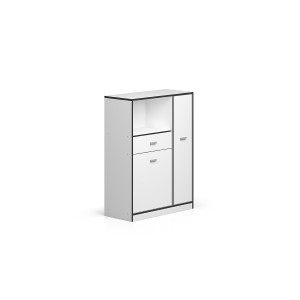 Armoire de cuisine TRUDI Blanc\Gris