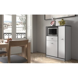 Armoire de cuisine TRUDI Blanc\Gris