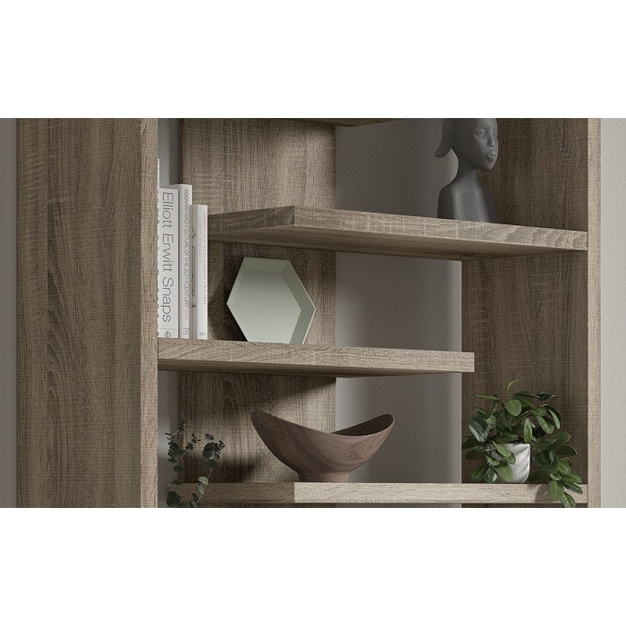 Bibliothèque large design, coloris bois collection MIRE