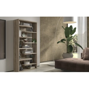 Bibliothèque large design, coloris bois collection MIRE