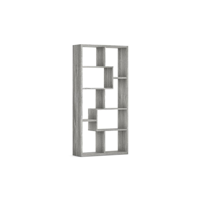 Bibliothèque large design, coloris chêne gris collection SPLOT