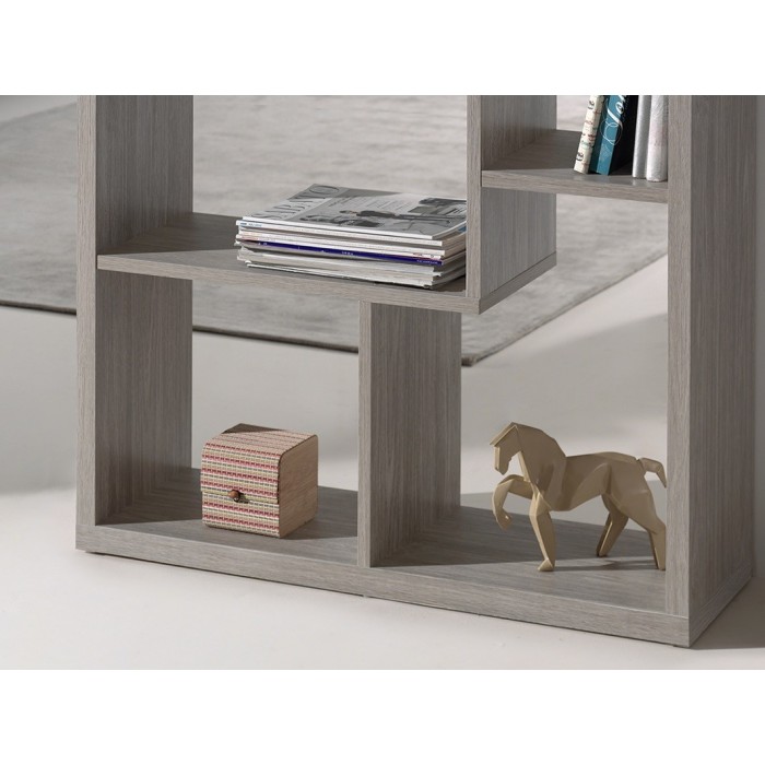 Bibliothèque large design, coloris chêne gris collection SPLOT