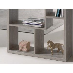 Bibliothèque large design, coloris chêne gris collection SPLOT