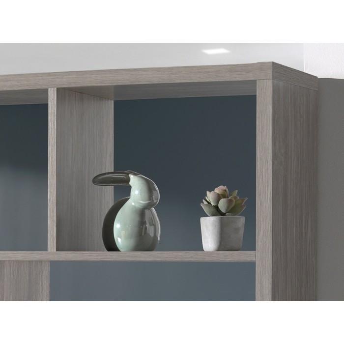 Bibliothèque large design, coloris chêne gris collection SPLOT