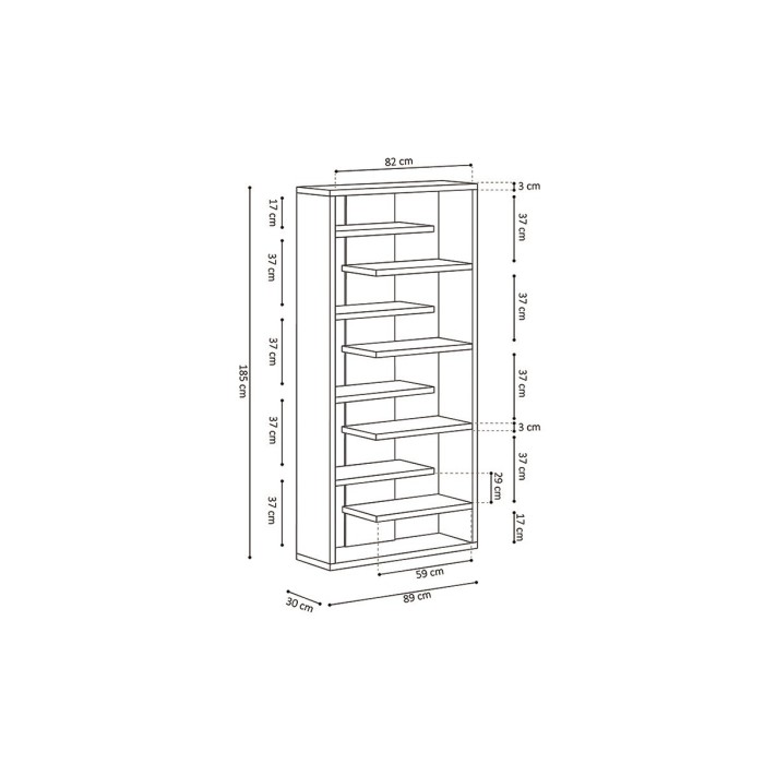 Bibliothèque large design, coloris blanc collection MIRE