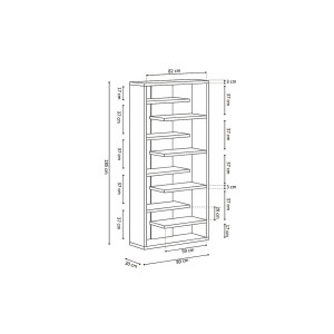 Bibliothèque large design, coloris blanc collection MIRE