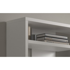 Bibliothèque large design, coloris blanc collection MIRE