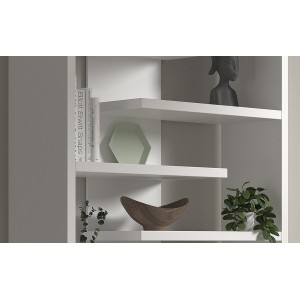 Bibliothèque large design, coloris blanc collection MIRE